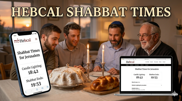 hebcal shabbat times